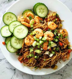 Char Koay Teow, noodles met gamba's