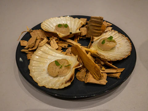 Coquilles op kersenhout gerookt