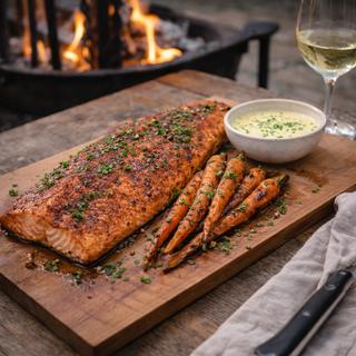 Asado Zalmzijde met Gegrilde Wortel & Chardonnaysaus