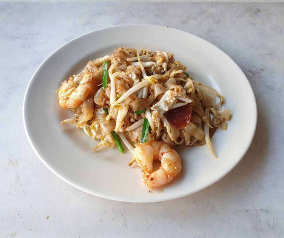 Char Koay Teow, noodles met gamba's