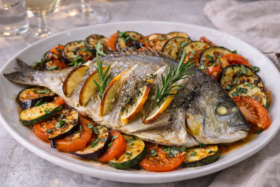Dorade met ratatouille