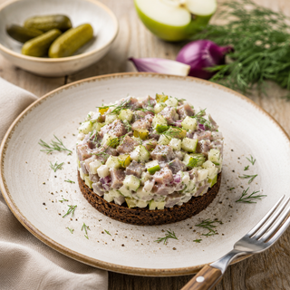 Frisse Haring Tartaar met Appel en Roggebrood