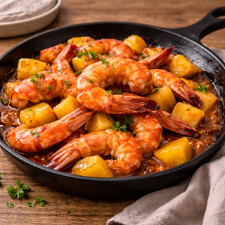 Gamba’s in Zoetzure Saus van de BBQ