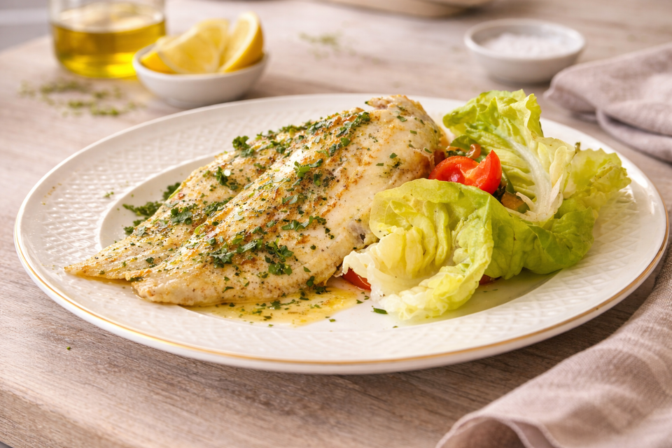 Gebakken Sliptongetjes met Hollandse Salade en Puree