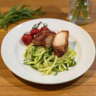 Zeeduivelfilet, serranoham & courgette spaghetti