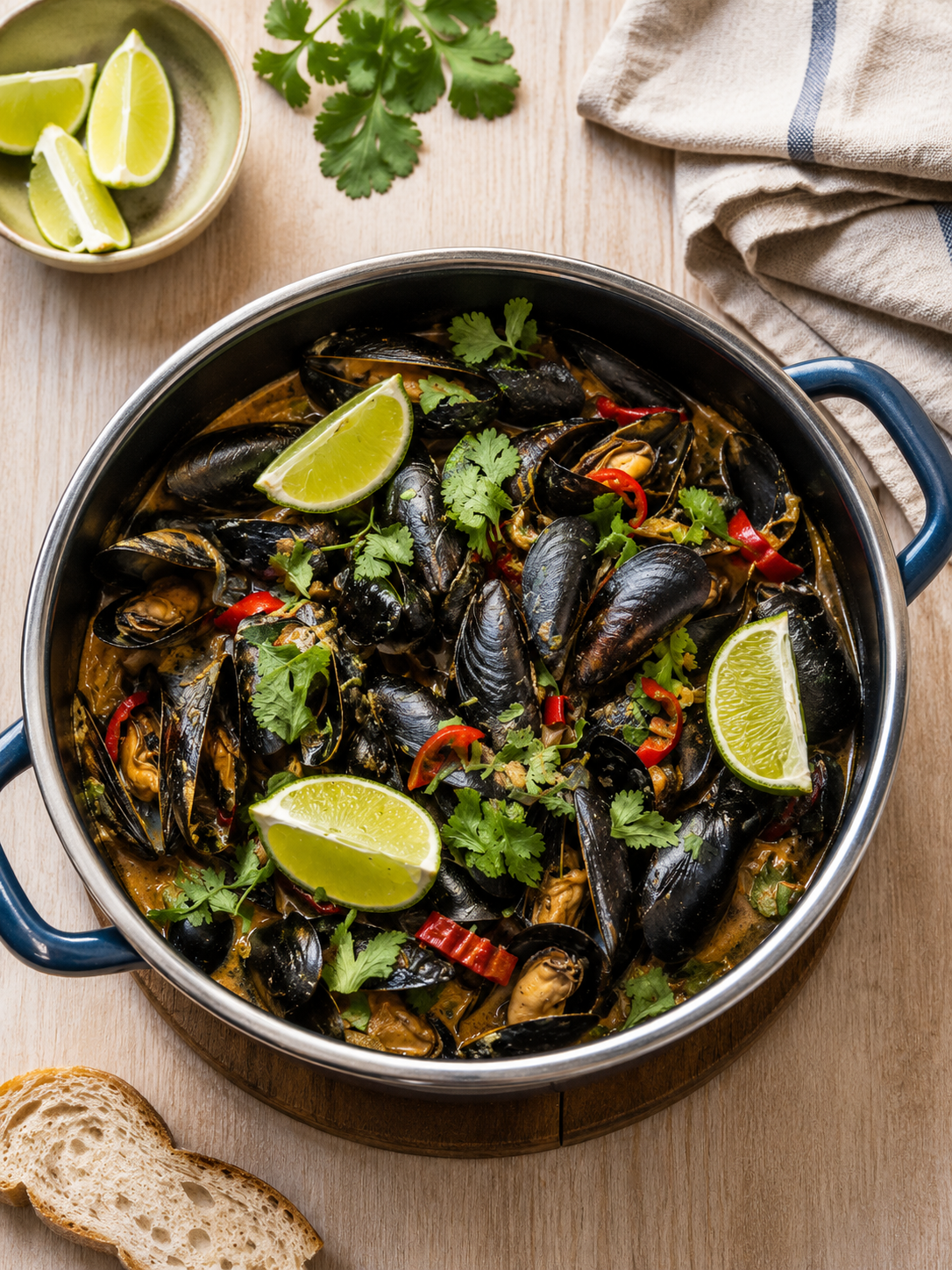 Thaise Curry Mosselen van de Kamado BBQ