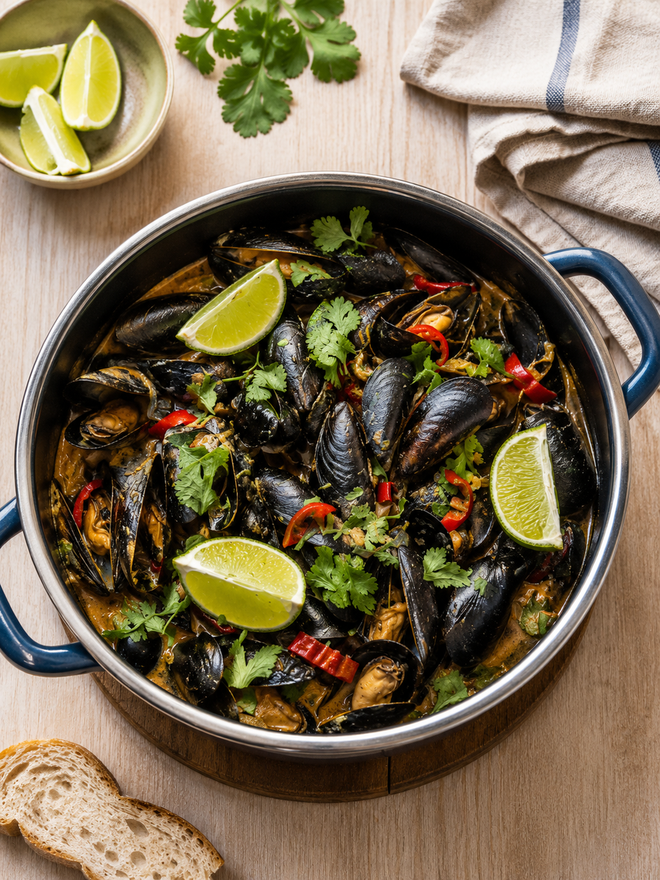Thaise Curry Mosselen van de Kamado BBQ