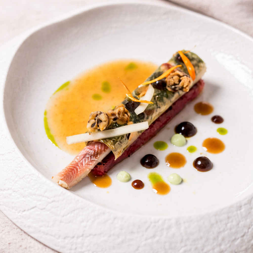 Tonijn met Paling, Wasabi & Dashi