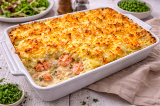 Visovenschotel met Gerookte Zalm & Vismix