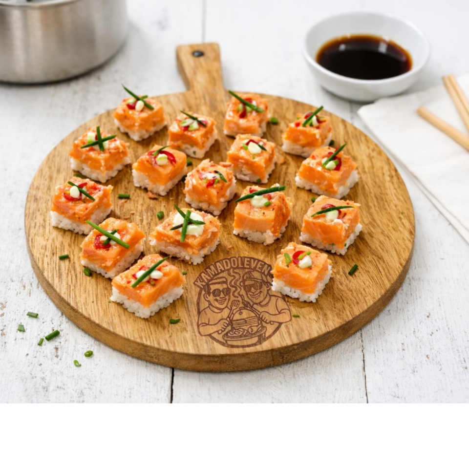 Zalmbonbons van het cederhouten plankje