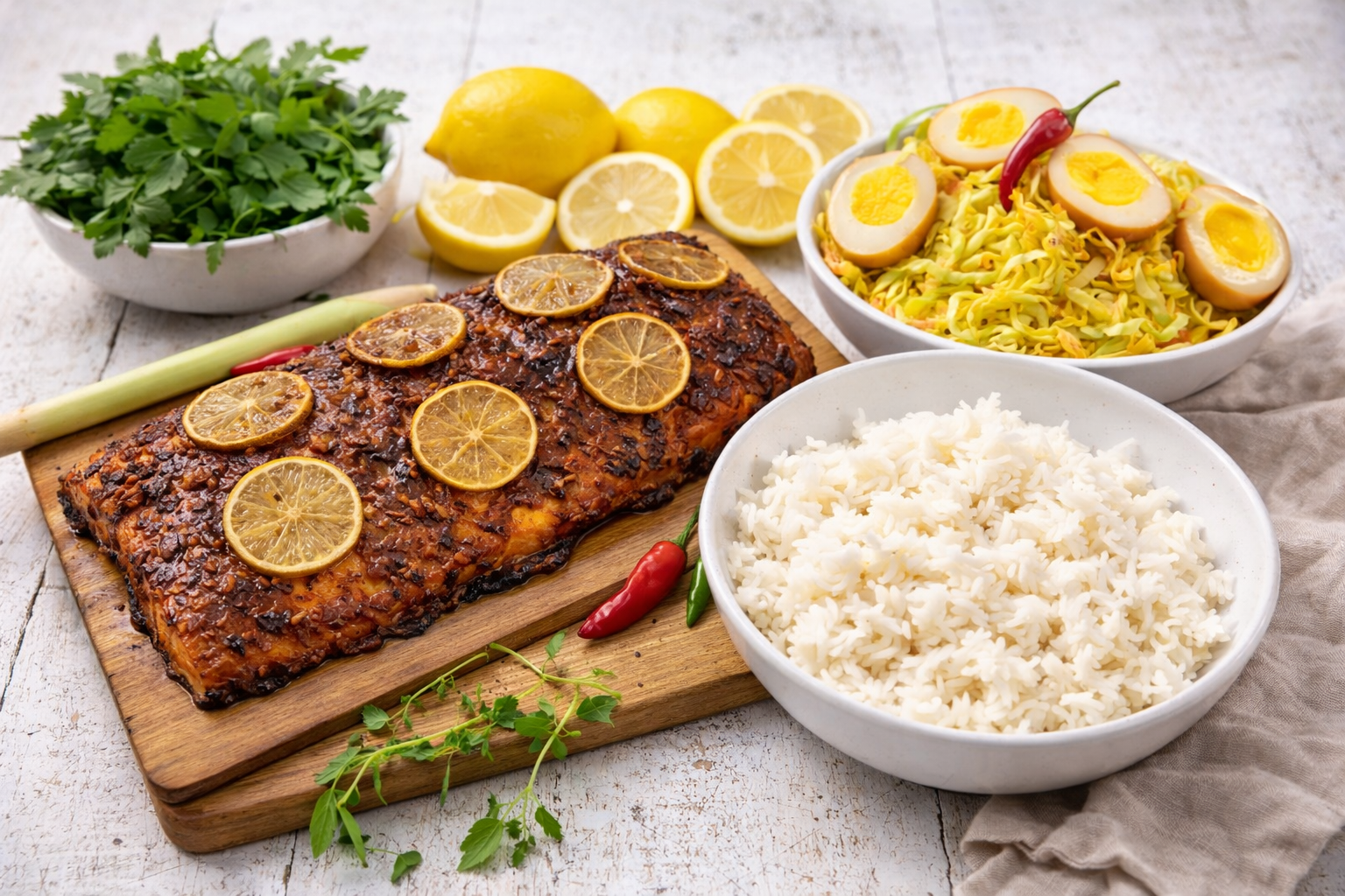 Zalmzijde Gemarineerd met Indonesische boemboe