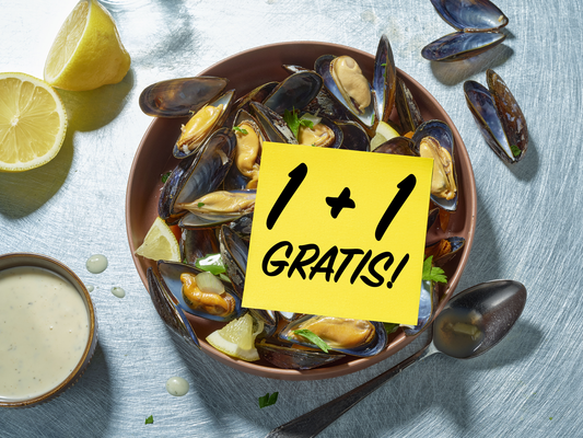 Mosselen Super 1+1kg GRATIS